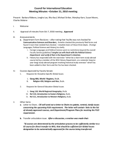 Council for International Education Meeting Minutes –October 21, 2010 meeting