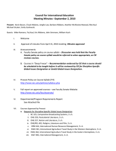 Council for International Education Meeting Minutes –September 2, 2010