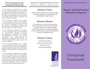 Teacher and Professional Education Programs Western’s Vision Western Illinois University