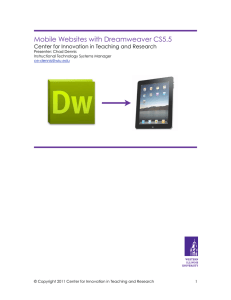 Mobile Websites with Dreamweaver CS5.5