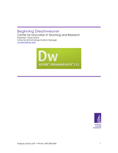 Beginning Dreamweaver Center for Innovation in Teaching and Research