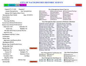CITY OF NACOGDOCHES HISTORIC SURVEY TX-11-028 Nacogdoches 302 Hughes (Boys' Gym)