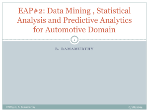 EAP#2: Data Mining , Statistical Analysis and Predictive Analytics for Automotive Domain