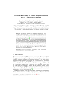 Accurate Decoding of Pooled Sequenced Data Using Compressed Sensing