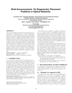Brief Announcement: On Regenerator Placement Problems in Optical Networks
