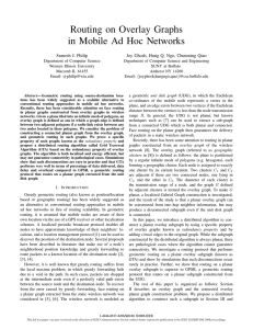 Routing on Overlay Graphs in Mobile Ad Hoc Networks Sumesh J. Philip