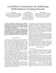 Cost-Effective Constructions for Nonblocking WDM Multicast Switching Networks Dazhen Pan Vishal Anand