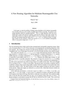 A New Routing Algorithm for Multirate Rearrangeable Clos Networks Hung Q. Ngo