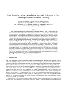 Error Spreading: A Perception-Driven Approach Orthogonal to Error