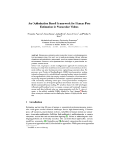 An Optimization Based Framework for Human Pose Estimation in Monocular Videos