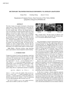 DICTIONARY TRANSFER FOR IMAGE DENOISING VIA DOMAIN ADAPTATION Gang Chen Caiming Xiong