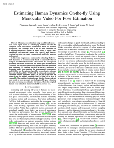 Estimating Human Dynamics On-the-fly Using Monocular Video For Pose Estimation Priyanshu Agarwal