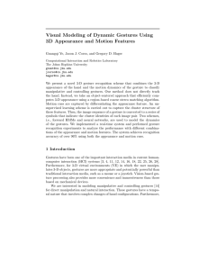 Visual Modeling of Dynamic Gestures Using 3D Appearance and Motion Features