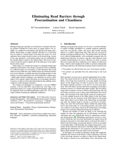 Eliminating Read Barriers through Procrastination and Cleanliness KC Sivaramakrishnan Lukasz Ziarek