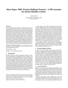 Short Paper: PRP: Priority Rollback Protocol – A PIP extension Abstract