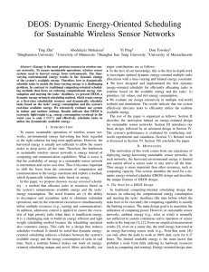 DEOS: Dynamic Energy-Oriented Scheduling for Sustainable Wireless Sensor Networks