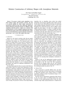 Robotic Construction of Arbitrary Shapes with Amorphous Materials Harvard University