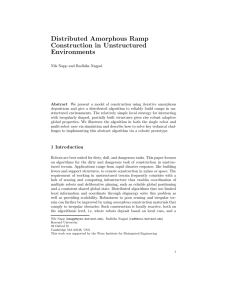 Distributed Amorphous Ramp Construction in Unstructured Environments