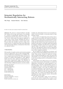 Setpoint Regulation for Stochastically Interacting Robots