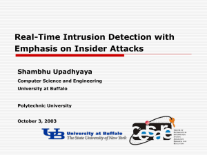 Real-Time Intrusion Detection with Emphasis on Insider Attacks Shambhu Upadhyaya