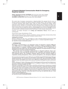 A Dispatch-Mediated Communication Model for Emergency Response Systems i