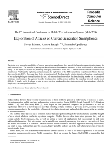 Procedia Computer Science Exploration of Attacks on Current Generation Smartphones