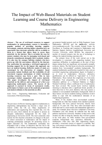 The Impact of Web-Based Materials on Student Mathematics