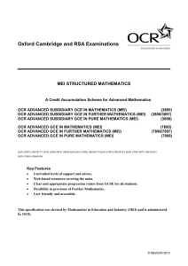Oxford Cambridge and RSA Examinations MEI STRUCTURED MATHEMATICS