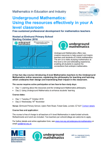 Underground Mathematics: Using the resources effectively in your A level classroom