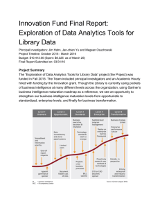 Innovation Fund Final Report:  Exploration of Data Analytics Tools for  Library Data 