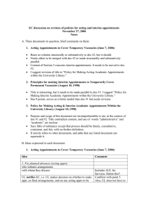 EC discussion on revision of policies for acting and interim... ovember 27, 2006 otes