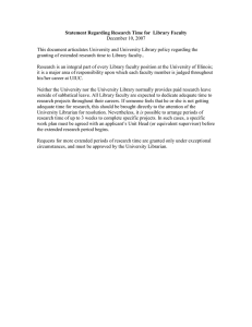 Statement Regarding Research Time for  Library Faculty December 10, 2007