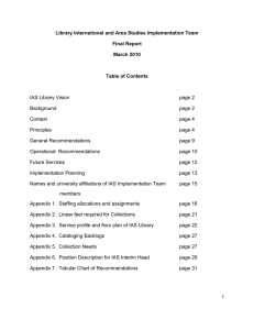 Library International and Area Studies Implementation Team Final Report March 2010