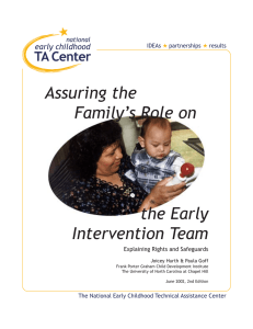 Assuring the Familys Role on the Early Intervention Team