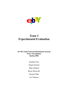 Team 4 Experimental Evaluation 18-749: Fault-Tolerant Distributed Systems