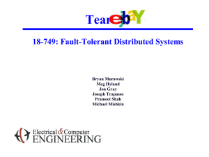 Team 4: 18-749: Fault-Tolerant Distributed Systems Bryan Murawski Meg Hyland