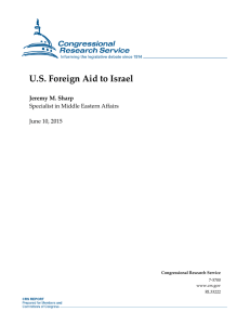 U.S. Foreign Aid to Israel Jeremy M. Sharp June 10, 2015