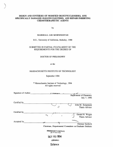 AND SPECIFICALLY  DAMAGED  OLIGONUCLEOTIDES,  AND  REPAIR ... CHEMOTHERAPEUTIC  AGENTS