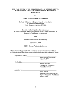 SITE PLAN REVIEW IN THE COMMONWEALTH OF MASSACHUSETTS: