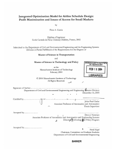 Integrated Optimization Model  for Airline  Schedule  Design: