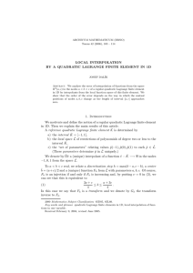 LOCAL INTERPOLATION BY A QUADRATIC LAGRANGE FINITE ELEMENT IN 1D