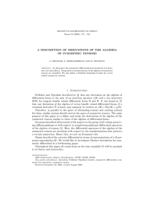A DESCRIPTION OF DERIVATIONS OF THE ALGEBRA OF SYMMETRIC TENSORS