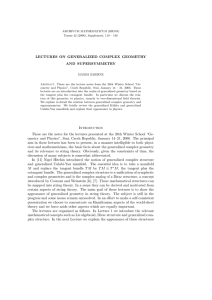 LECTURES ON GENERALIZED COMPLEX GEOMETRY AND SUPERSYMMETRY