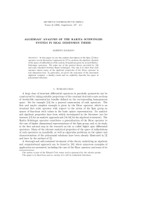 ALGEBRAIC ANALYSIS OF THE RARITA–SCHWINGER SYSTEM IN REAL DIMENSION THREE