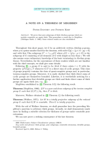 A NOTE ON A THEOREM OF MEGIBBEN