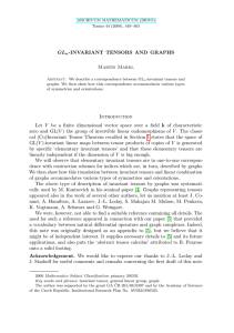 GL -INVARIANT TENSORS AND GRAPHS Martin Markl