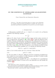ON THE EXISTENCE OF GENERALIZED QUASI-EINSTEIN MANIFOLDS