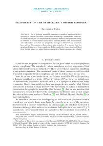 ELLIPTICITY OF THE SYMPLECTIC TWISTOR COMPLEX Svatopluk Krýsl