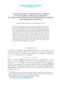 AN EXTRAGRADIENT APPROXIMATION METHOD FOR VARIATIONAL INEQUALITY PROBLEM