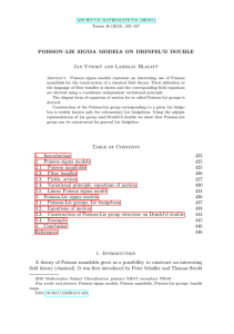 POISSON–LIE SIGMA MODELS ON DRINFEL’D DOUBLE Jan Vysoký and Ladislav Hlavatý